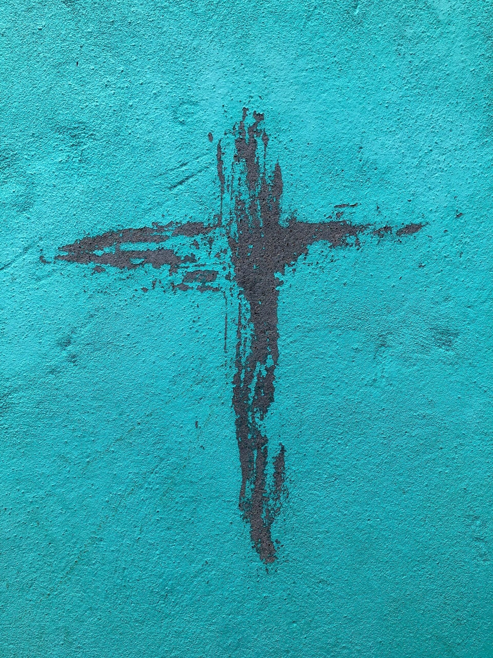 blue and brown painted wall