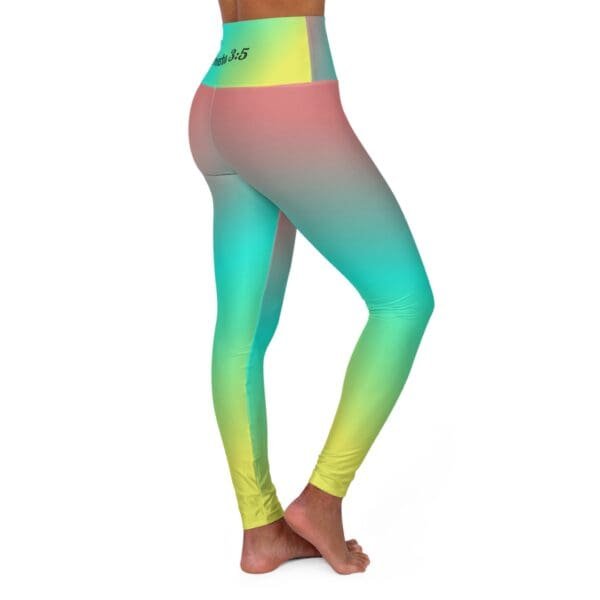 Proverbs 3:5 Pink, Teal & Yellow Gradient High Waisted Yoga Leggings