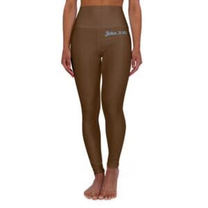 John 3:16 Brown & Baby Blue High Waisted Yoga Leggings