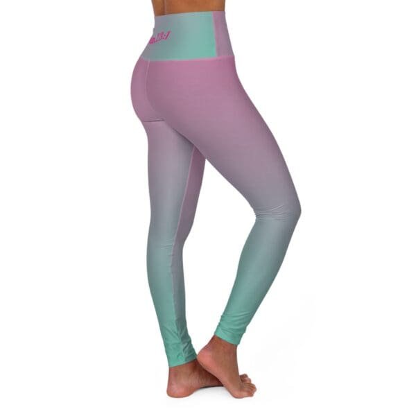 Psalm 23:1 Teal & Pink Gradient High Waisted Yoga Leggings