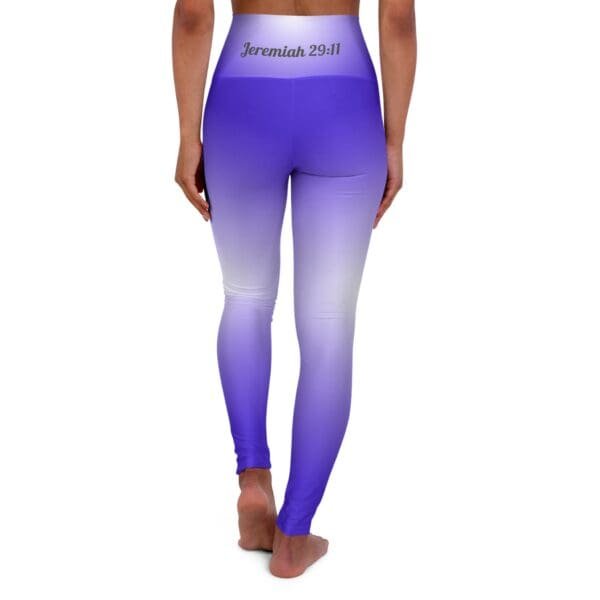 Jeremiah 29:11 Navy & White Gradient High Waisted Yoga Leggings