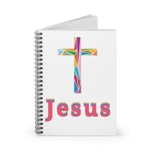3153336726256277574_2048.jpeg Jesus Multicolored Cross Ruled Lined Spiral Notebook