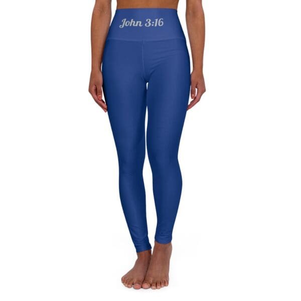 3291968835553740707_2048.jpeg John 3:16 Navy Blue & Silver High Waisted Yoga Leggings
