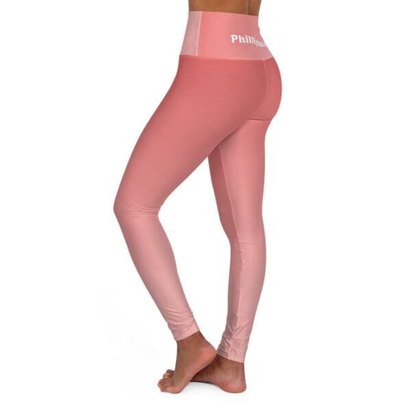 Phillipians 4:13 Red & Pink Gradient High Waisted Yoga Leggings