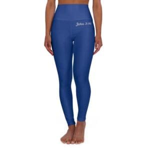 John 3:16 Navy Blue & Silver High Waisted Yoga Leggings